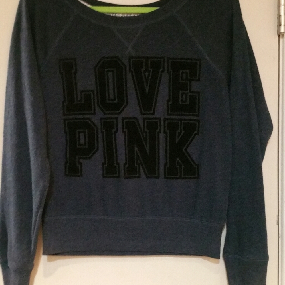 PINK dark blue sweatshirt. In excellent condition.